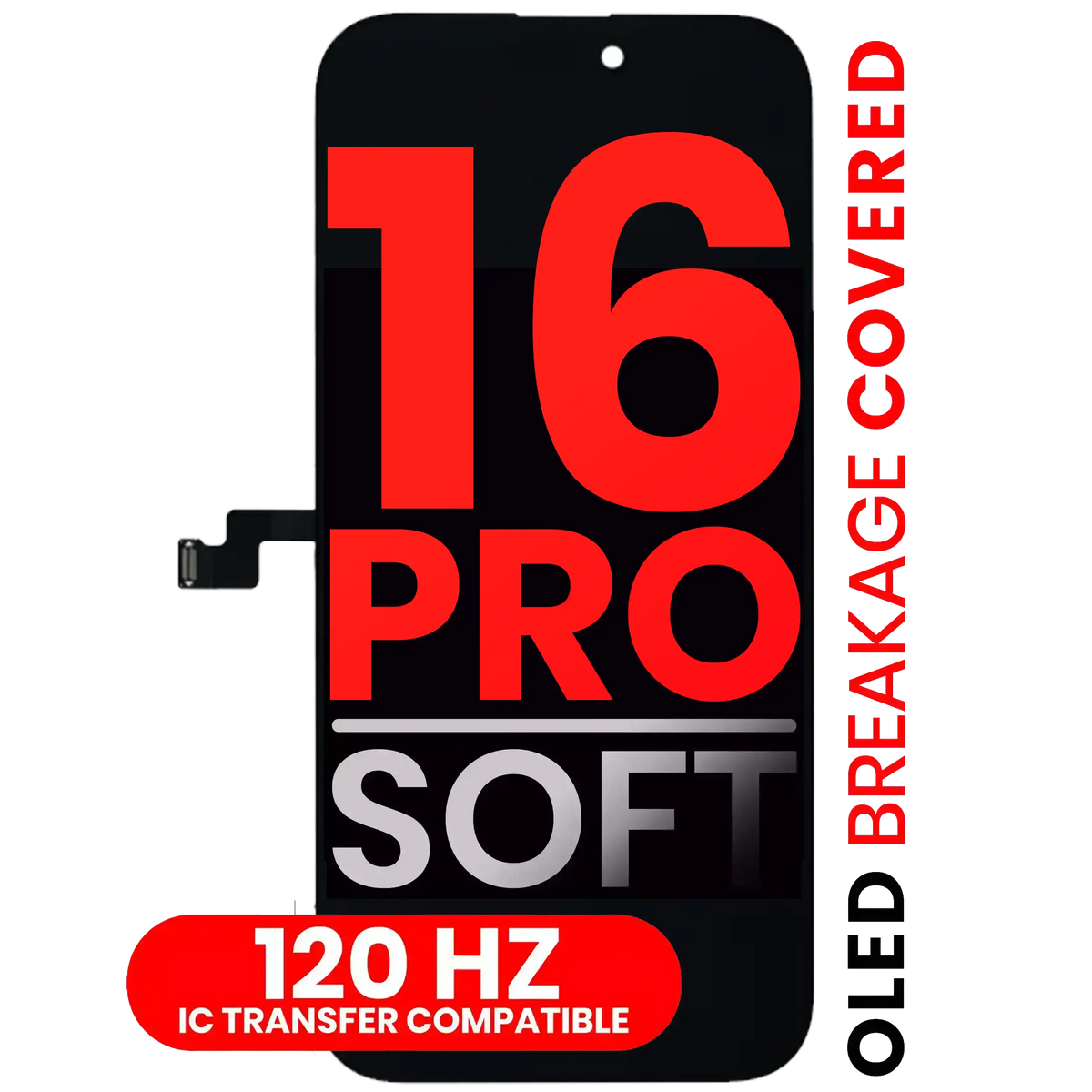 OLED Assembly Compatible For iPhone 16 Pro (Aftermarket Pro: XO7 Soft) (120HZ)