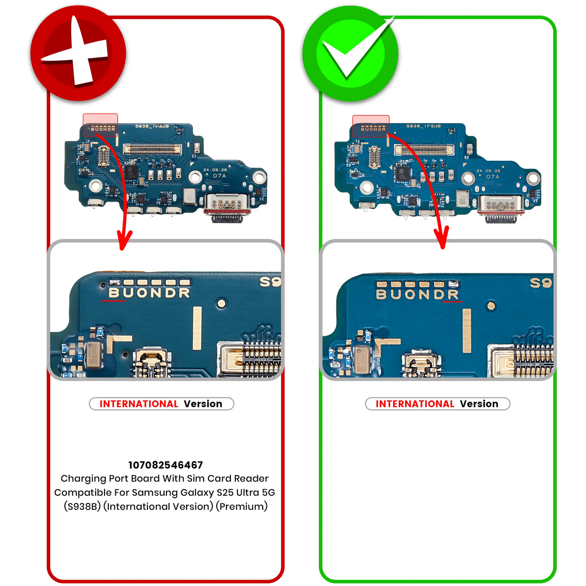 Charging Port Board With Sim Card Reader Compatible For Samsung Galaxy S25 Ultra 5G (S938R) (International Version) (Premium)