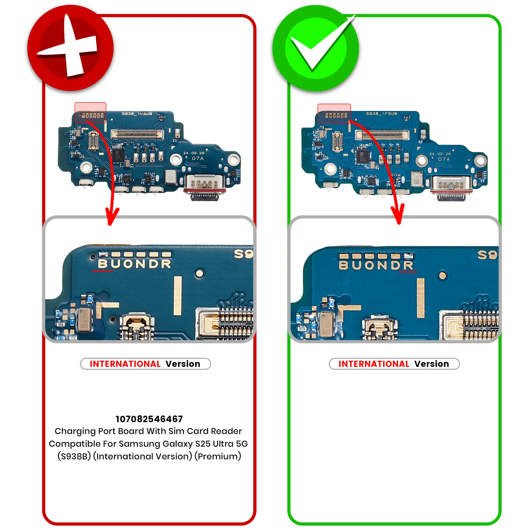Charging Port Board With Sim Card Reader Compatible For Samsung Galaxy S25 Ultra 5G (S938R) (International Version) (Premium)