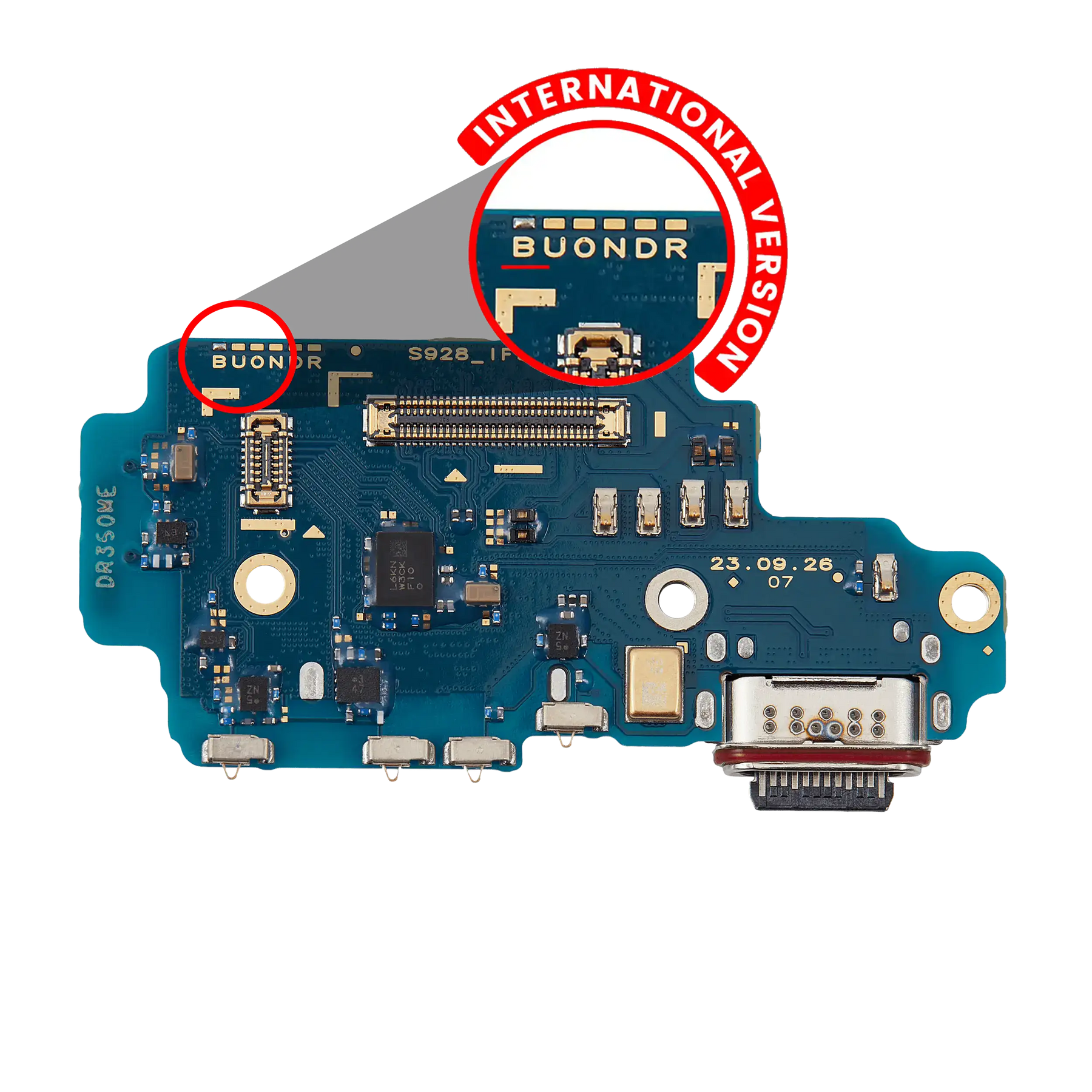 Charging Port Board With Sim Card Reader Compatible For Samsung Galaxy S24 Ultra 5G (S928B) (International Version) (Premium)