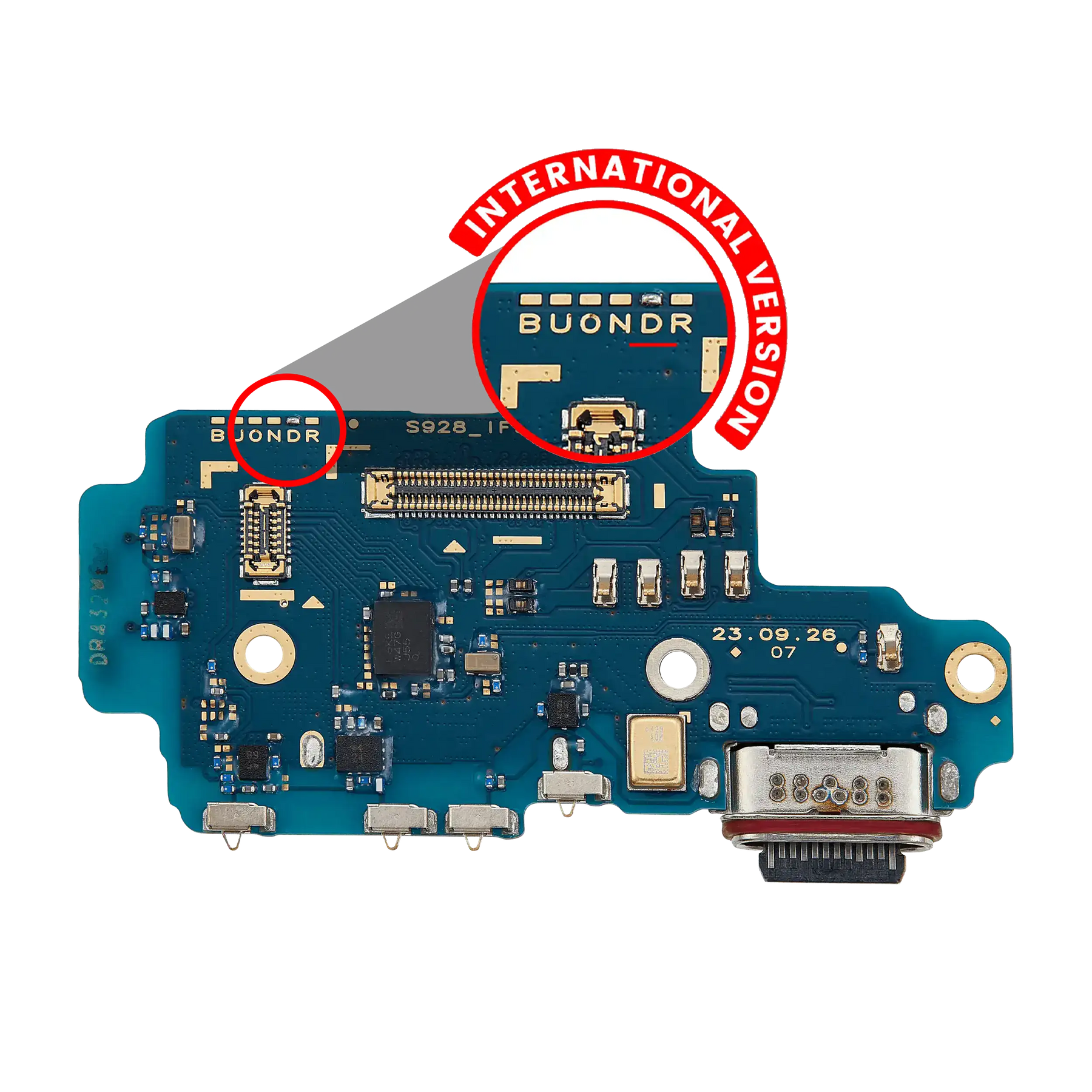 Charging Port Board With Sim Card Reader Compatible For Samsung Galaxy S24 Ultra 5G (S928D) (International Version) (Premium)