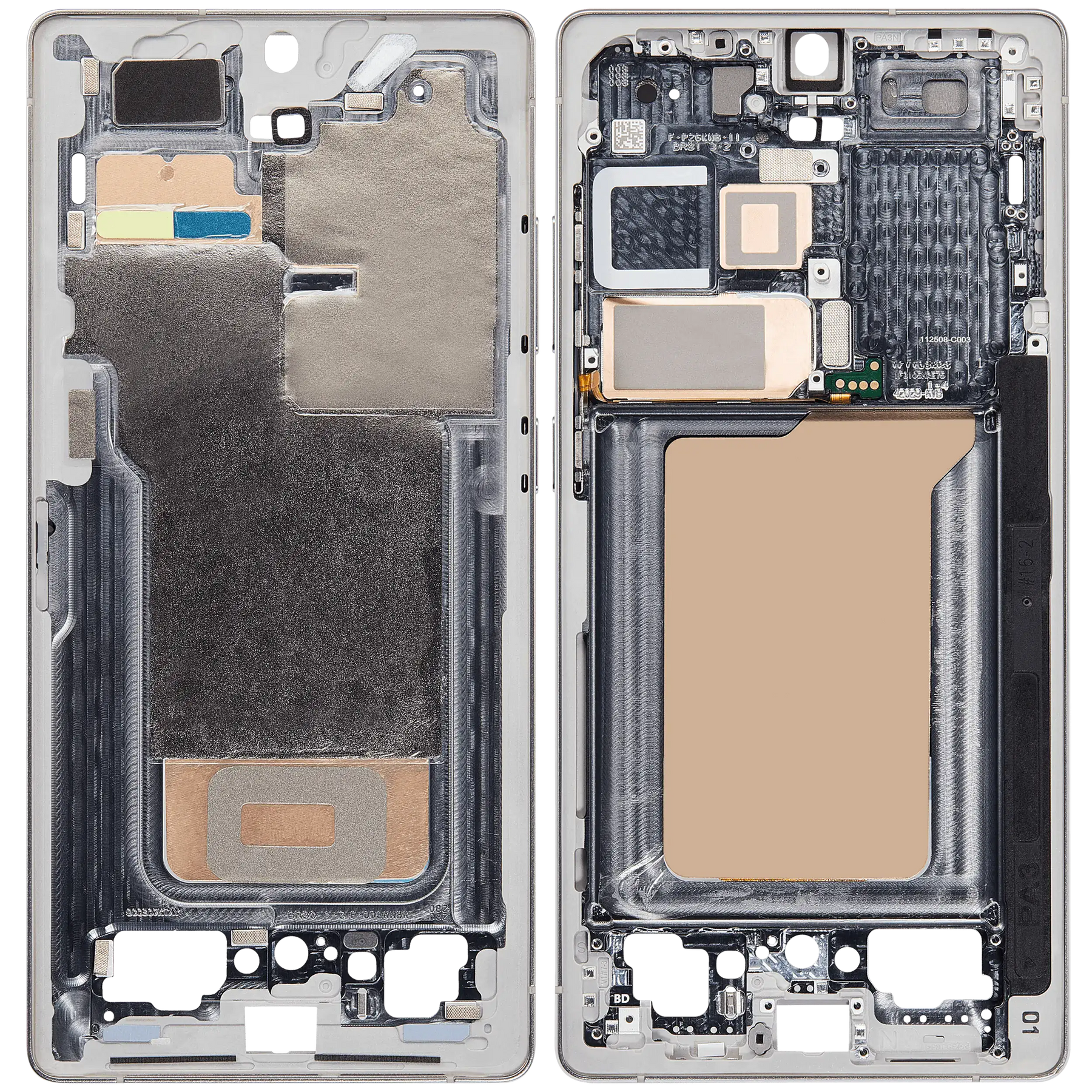 Mid-Frame Housing Compatible For Samsung Galaxy S25 Ultra (US & International Version) (Titanium White Silver)