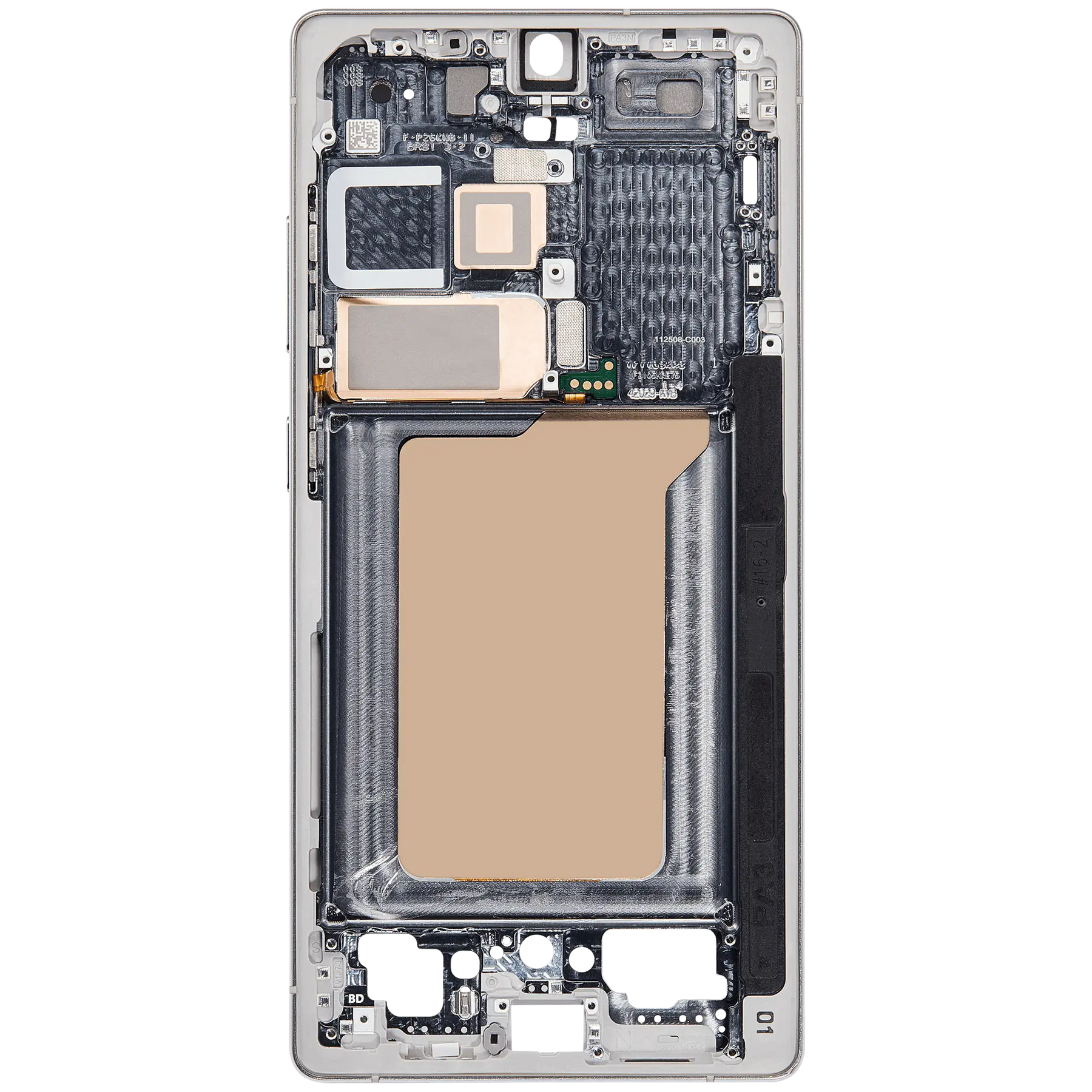 Mid-Frame Housing Compatible For Samsung Galaxy S25 Ultra (US & International Version) (Titanium White Silver)