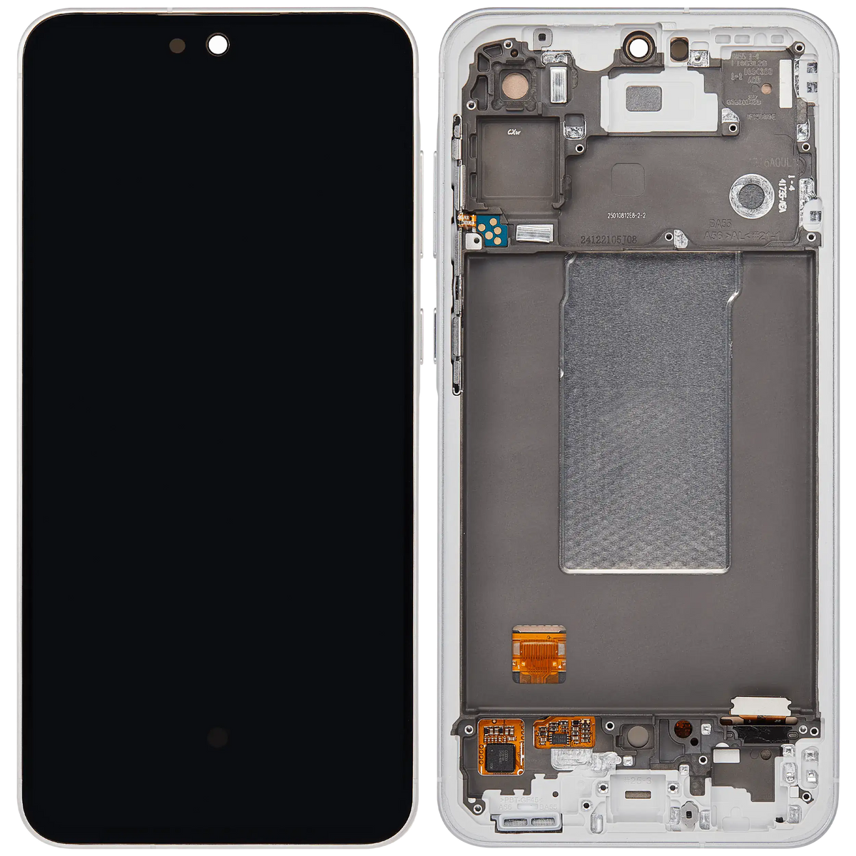 OLED Assembly With Frame Compatible For Samsung Galaxy A56 5G Replacement (A566 / 2025) (Refurbished) (Lightgray)