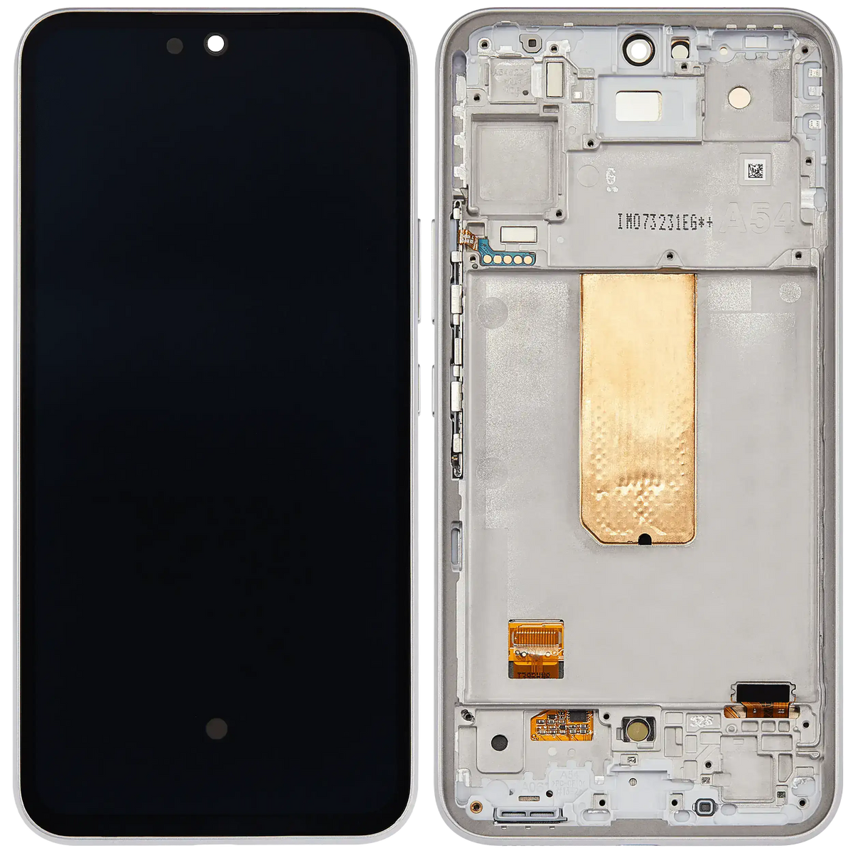 OLED Assembly With Frame Compatible For Samsung Galaxy A54 5G Replacement (A546 / 2023) (US & International Version) (Refurbished) (White)