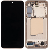 OLED Assembly With Frame Compatible For Samsung Galaxy S25 5G Replacement (US & International Version) (Refurbished) (Pink Gold)