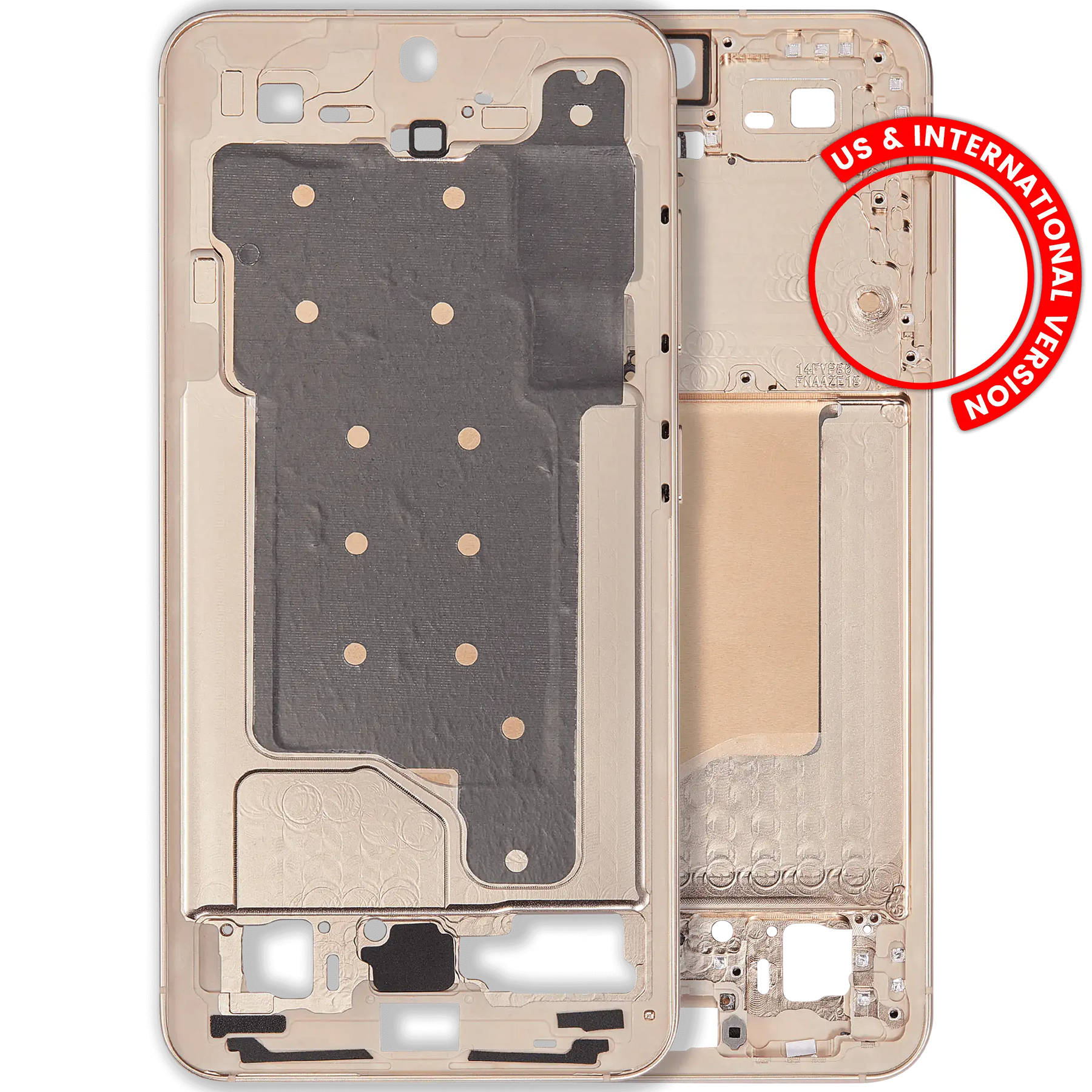 Mid-Frame Housing Compatible For Samsung Galaxy S25 5G Replacement  (US & International Version) (Pink Gold)