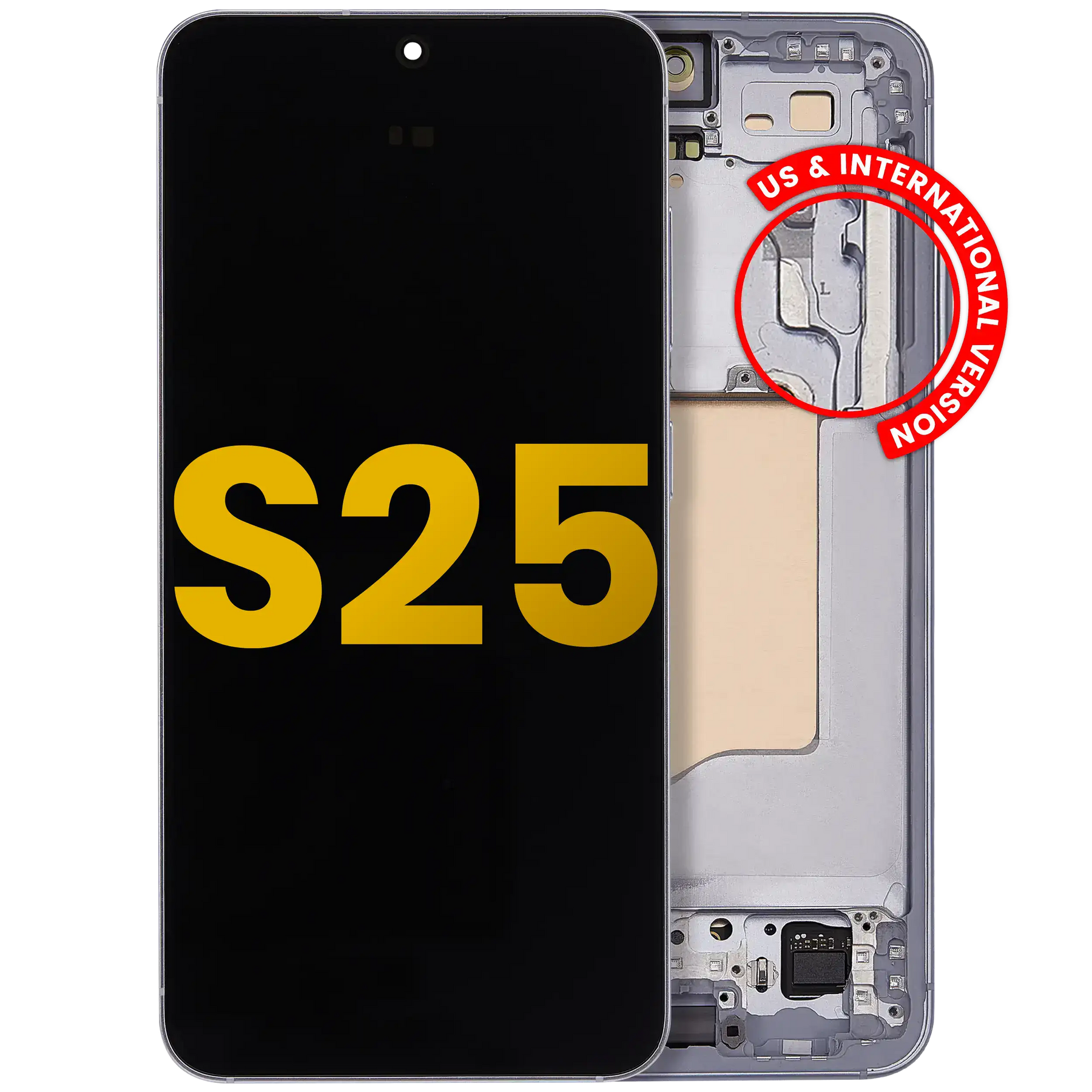OLED Assembly With Frame Compatible For Samsung Galaxy S25 5G Replacement (US & International Version) (Refurbished) (Icy Blue)
