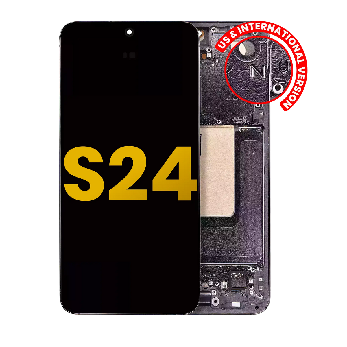 OLED Assembly With Frame Compatible For Samsung Galaxy S24 5G (US & International Version) (Refurbished) (Onyx Black)