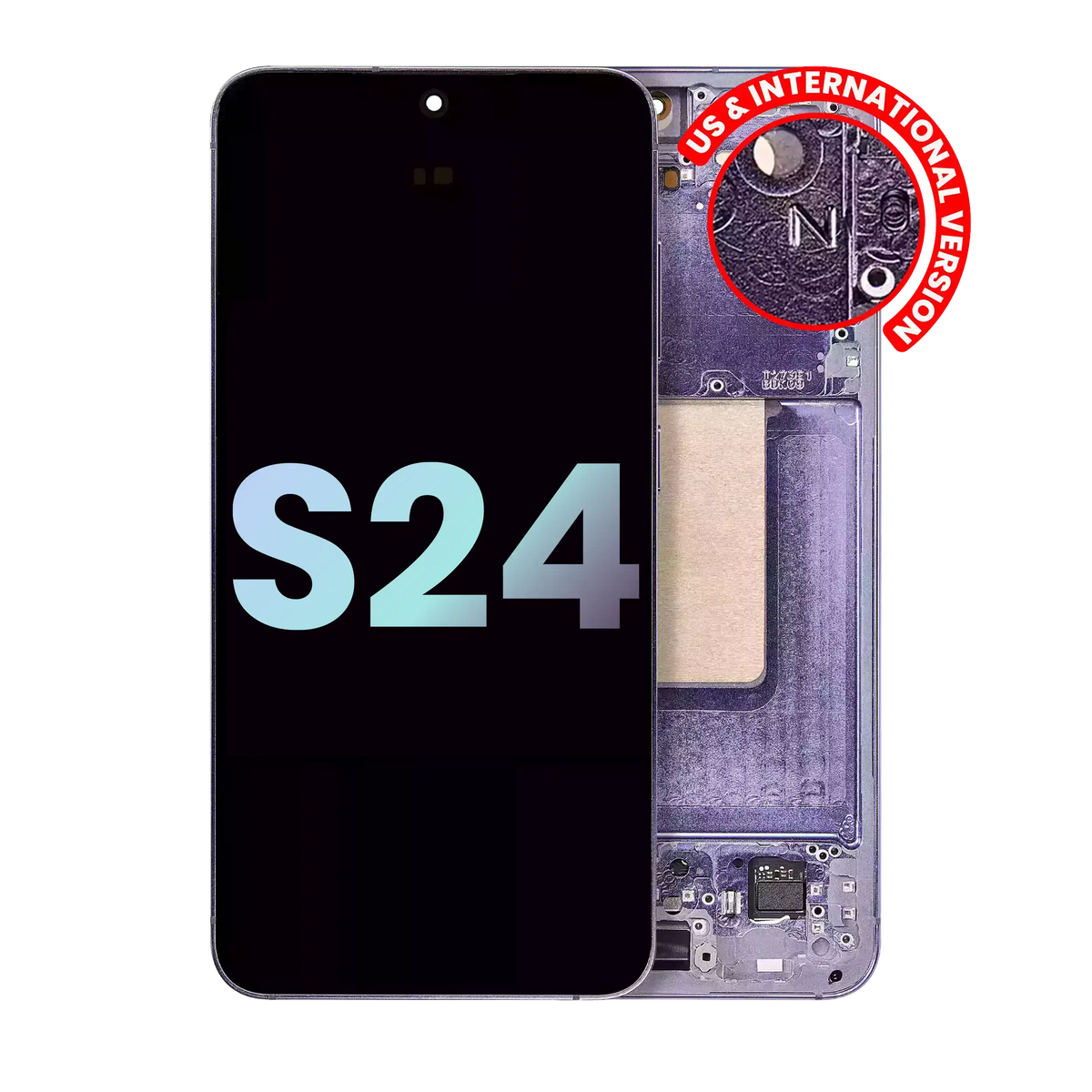 OLED Assembly With Frame Compatible For Samsung Galaxy S24 5G (US & International Version) (Service Pack) (Cobalt Violet)
