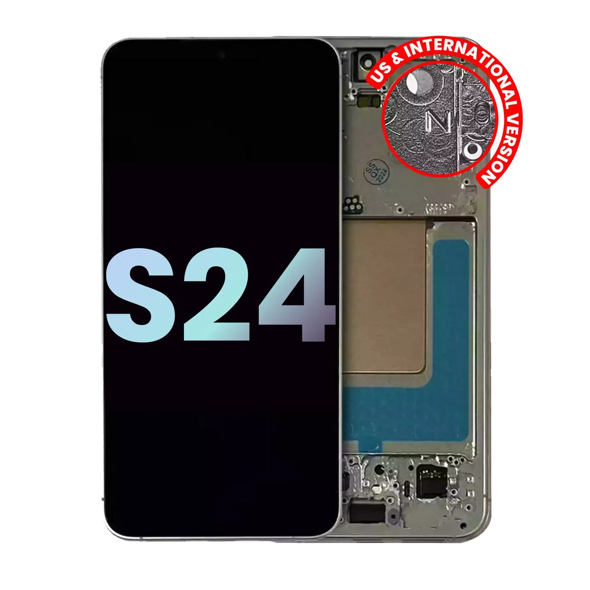 OLED Assembly With Frame Compatible For Samsung Galaxy S24 5G (US & International Version) (Service Pack) (Sandstone Orange)