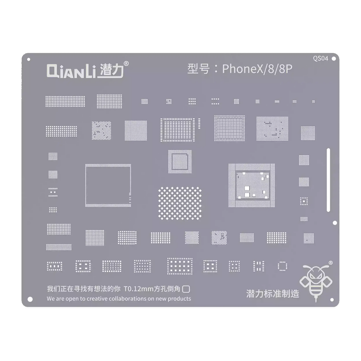 Bumblebee Stencil (QS04) For iPhone X / 8 / 8 Plus (Qianli)