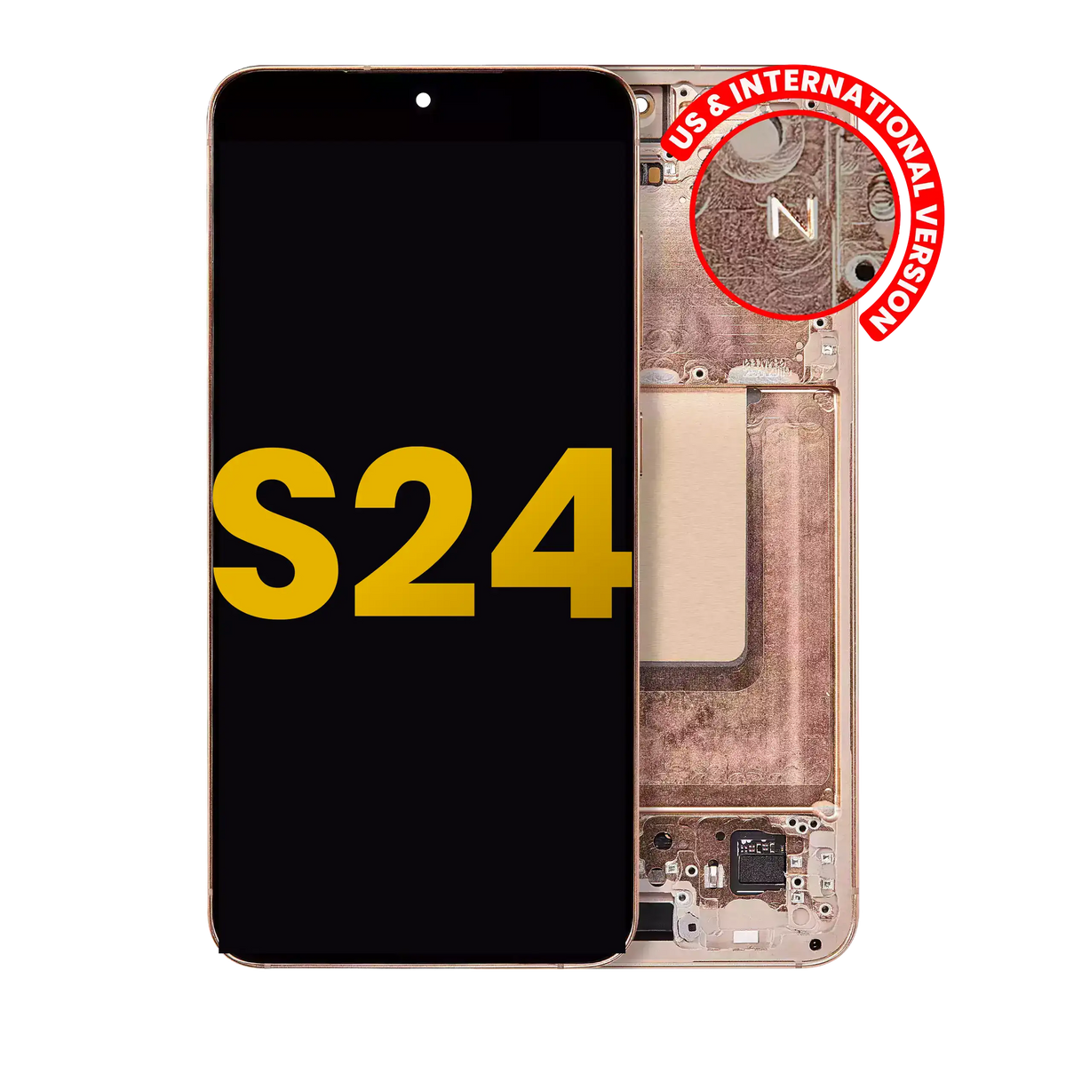 OLED Assembly With Frame Compatible For Samsung Galaxy S24 5G (US & International Version) (Refurbished) (Sandstone Orange)