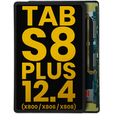 OLED Assembly Without Frame Compatible For Samsung Galaxy Tab S8 Plus 12.4" (X800 / X806 / X808) ( 2022) (Refurbished) (Black)