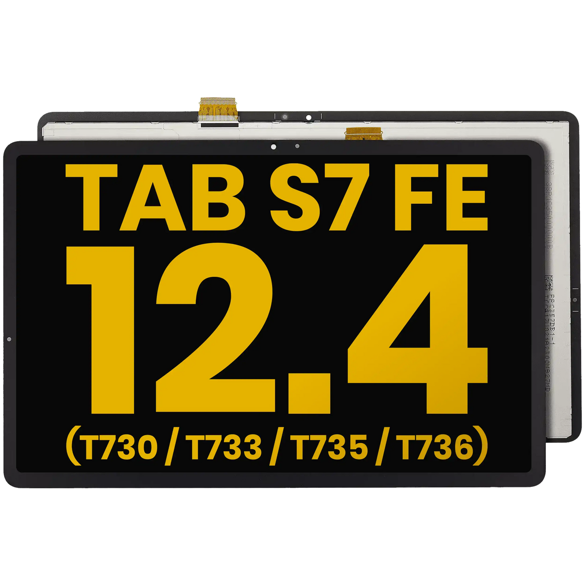LCD Assembly Without Frame Compatible For Samsung Galaxy Tab S7 FE 12.4"(T730 / T733 / T735 / T736) (2021) (Refurbished) (Black)