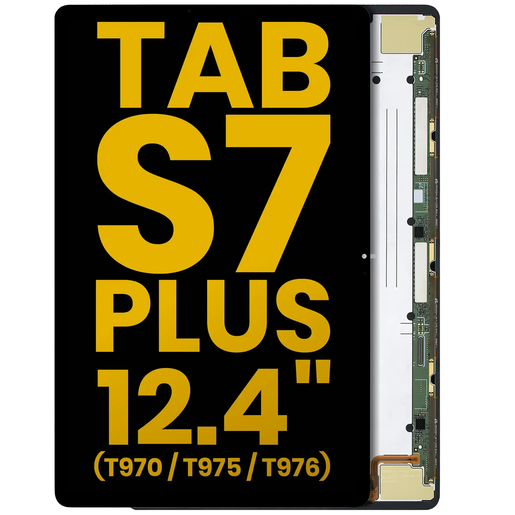 OLED Assembly Without Frame Compatible For Samsung Galaxy Tab S7 Plus 12.4" (T970 / T975 / T976) (2020) (Refurbished) (Black)