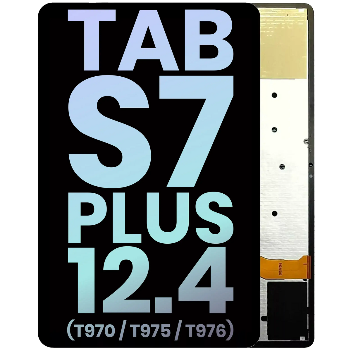 OLED Assembly Without Frame Compatible For Samsung Galaxy Tab S7 Plus 12.4" (T970 / T975 / T976) (2020) (Service Pack) (Black)