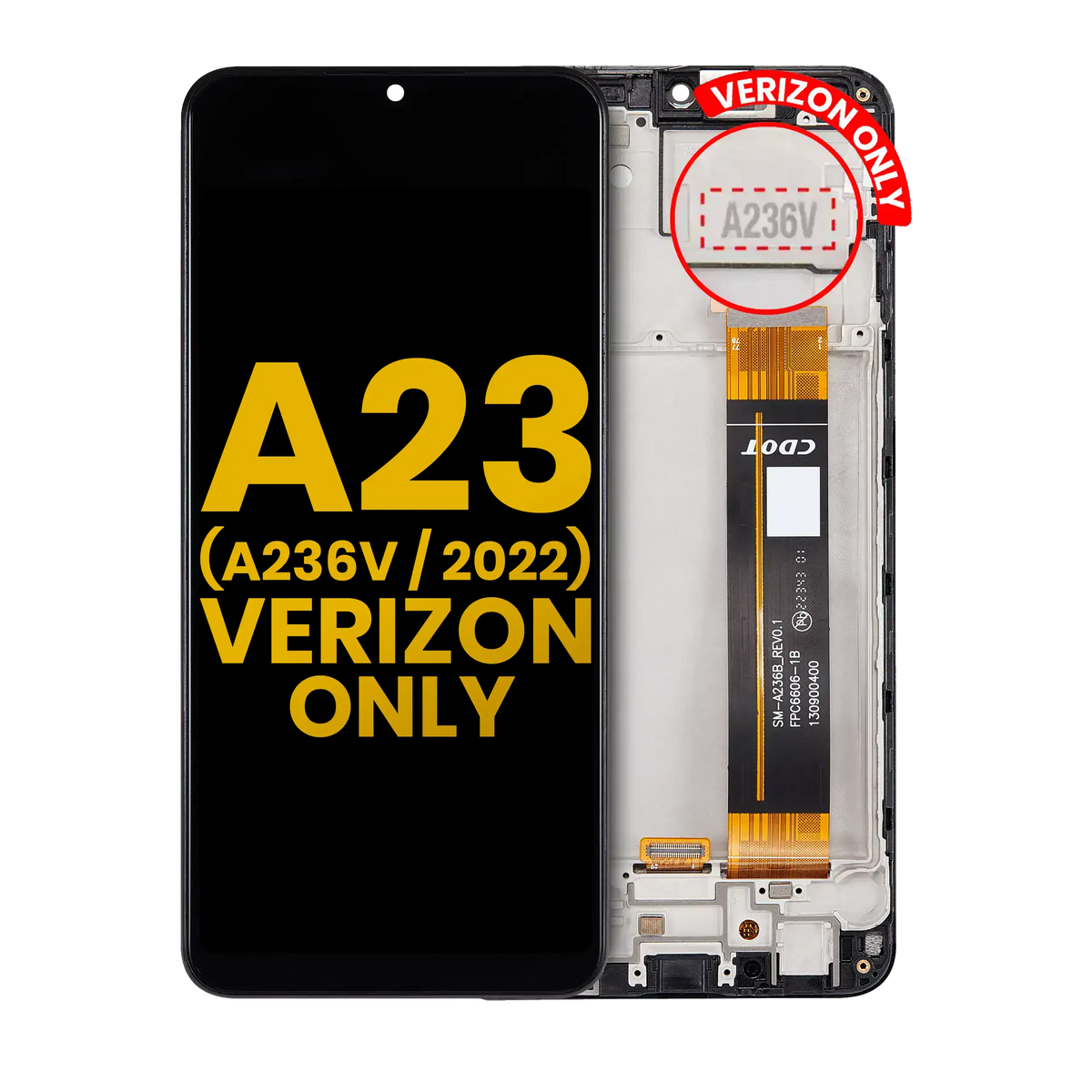 LCD Assembly With Frame Compatible For Samsung Galaxy A23 5G (A236V / 2022) (Verizon V Version) (Refurbished) (All Colors)