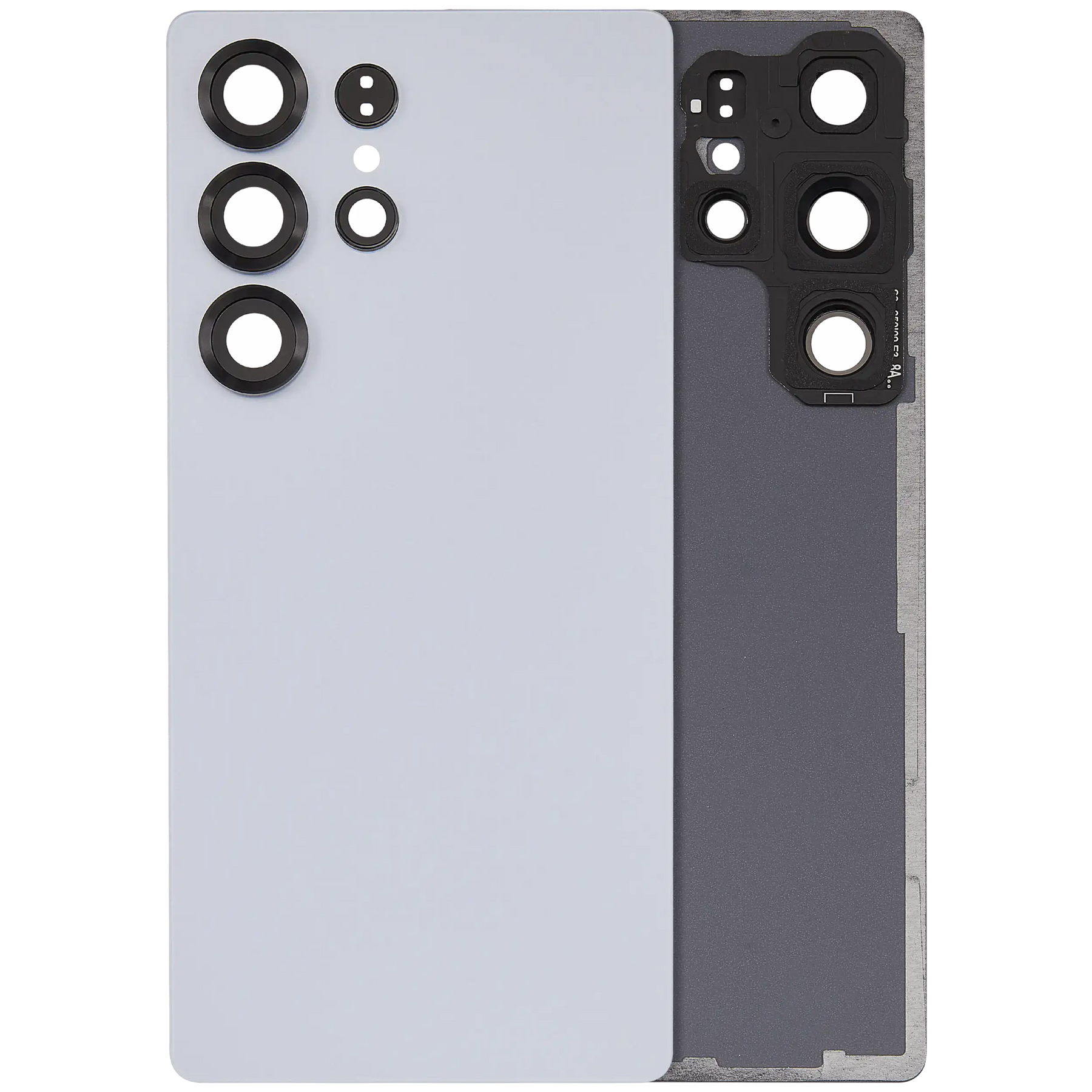 Back Cover Glass With Camera Lens Compatible For Samsung Galaxy S25 Ultra 5G (No Logo) (Vemake) (Titanium Silver Blue)