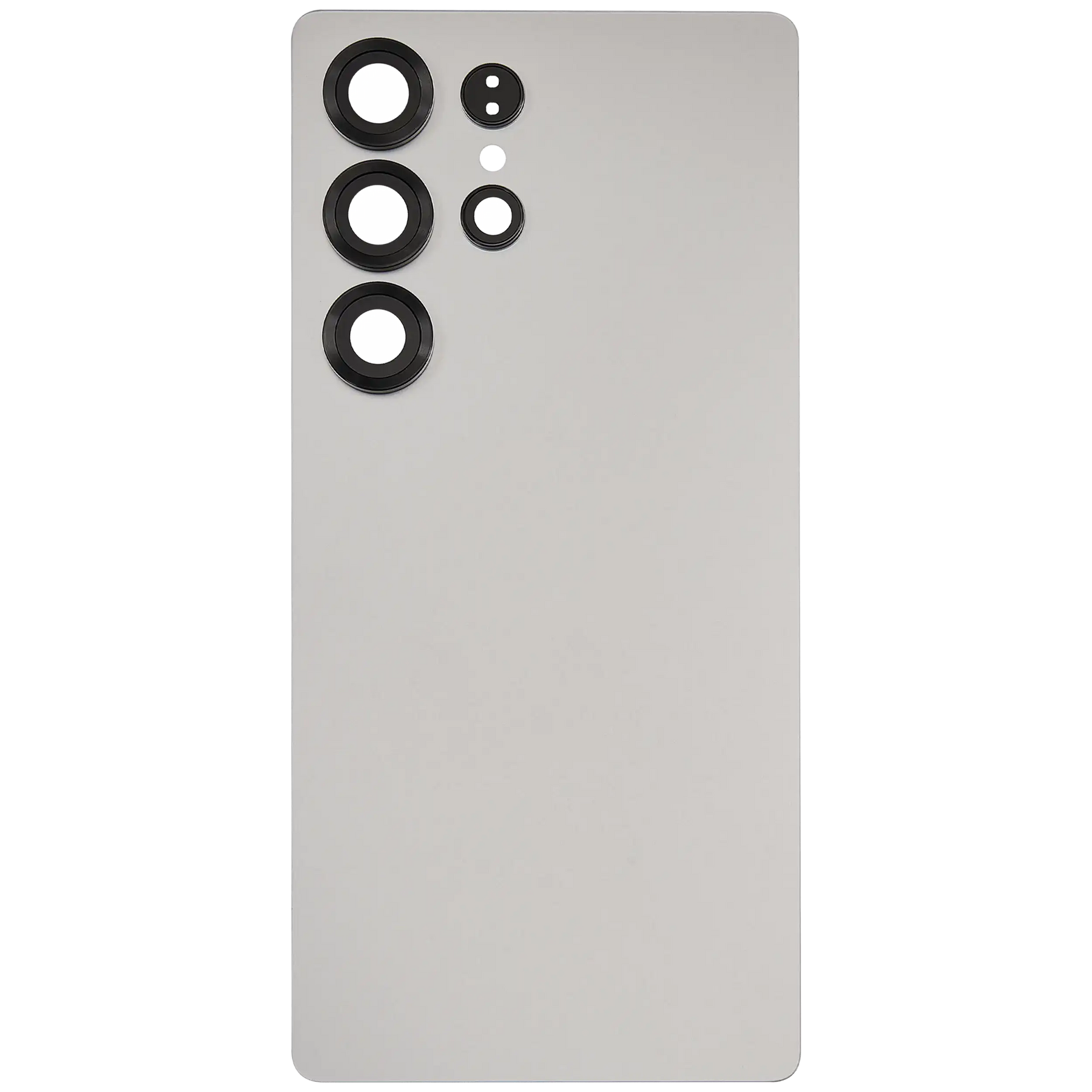 Back Cover Glass With Camera Lens Compatible For Samsung Galaxy S25 Ultra 5G (No Logo) (Aftermarket Plus) (Titanium White Silver)