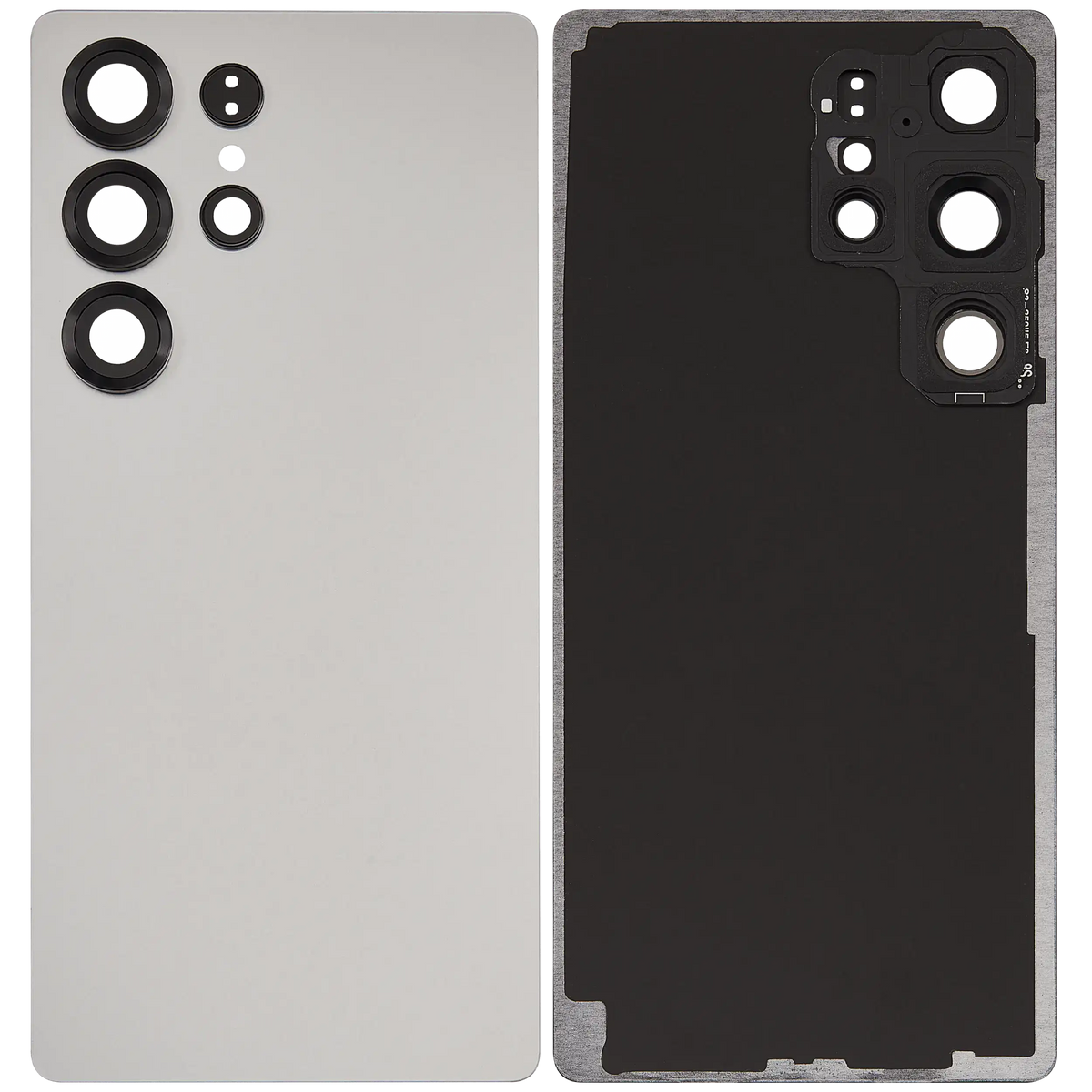 Back Cover Glass With Camera Lens Compatible For Samsung Galaxy S25 Ultra 5G (No Logo) (Aftermarket Plus) (Titanium White Silver)