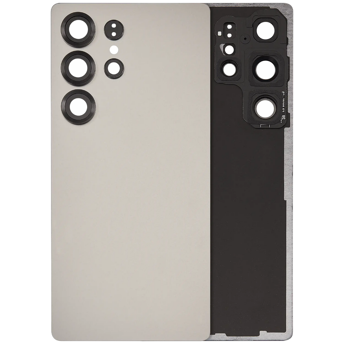 Back Cover Glass With Camera Lens Compatible For Samsung Galaxy S25 Ultra 5G (No Logo) (Vemake) (Titanium Gray)