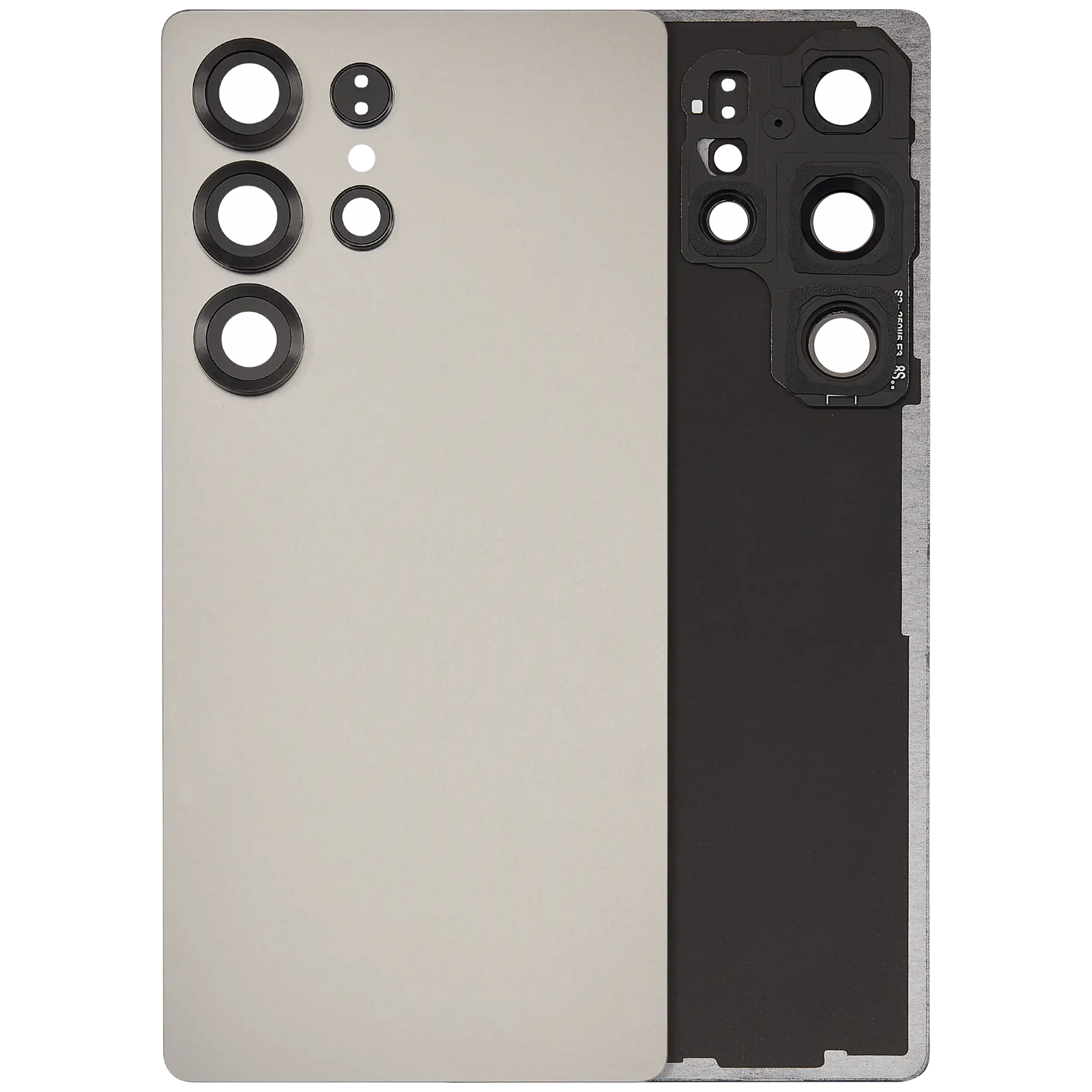 Back Cover Glass With Camera Lens Compatible For Samsung Galaxy S25 Ultra 5G (No Logo) (Vemake) (Titanium Gray)