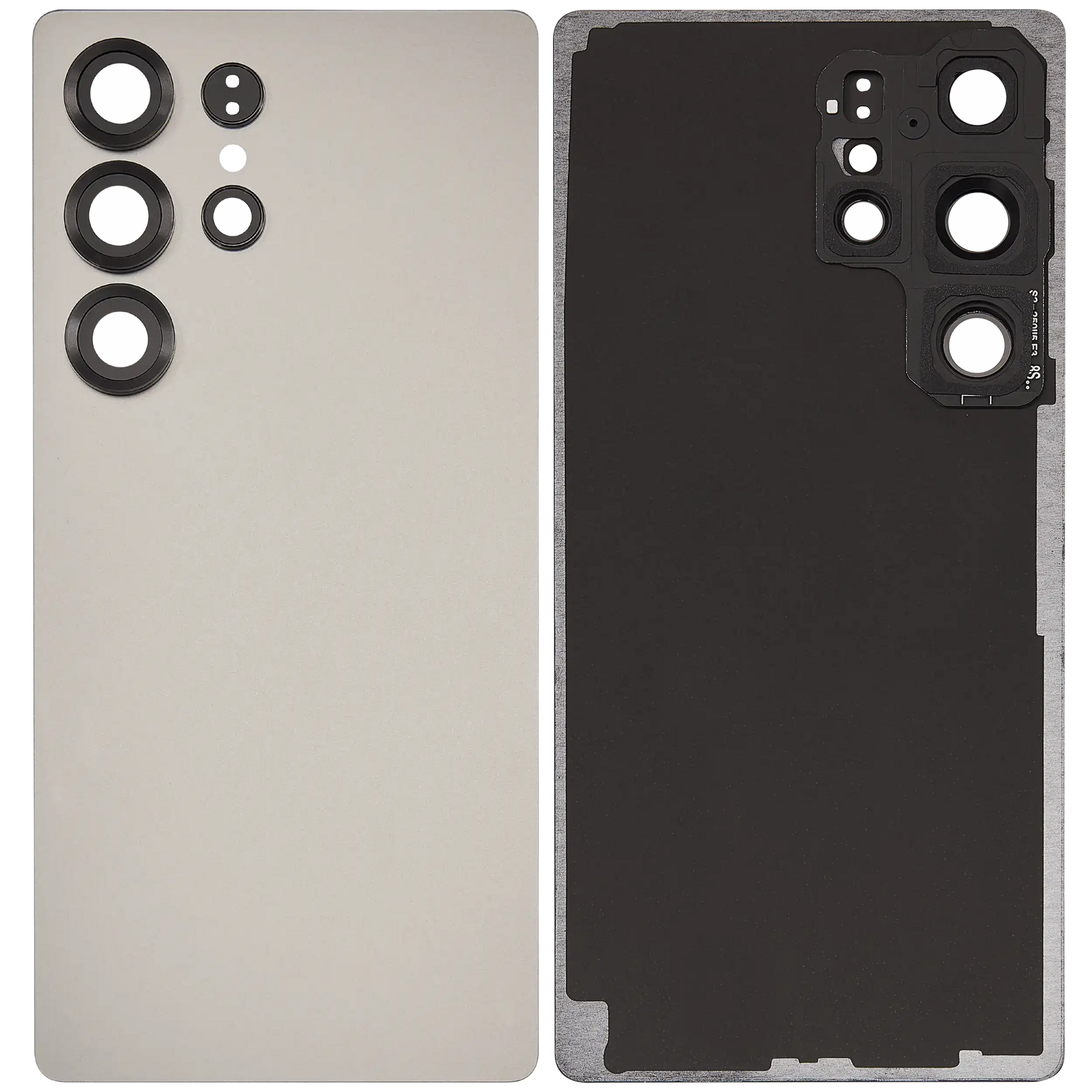 Back Cover Glass With Camera Lens Compatible For Samsung Galaxy S25 Ultra 5G (No Logo) (Vemake) (Titanium Gray)