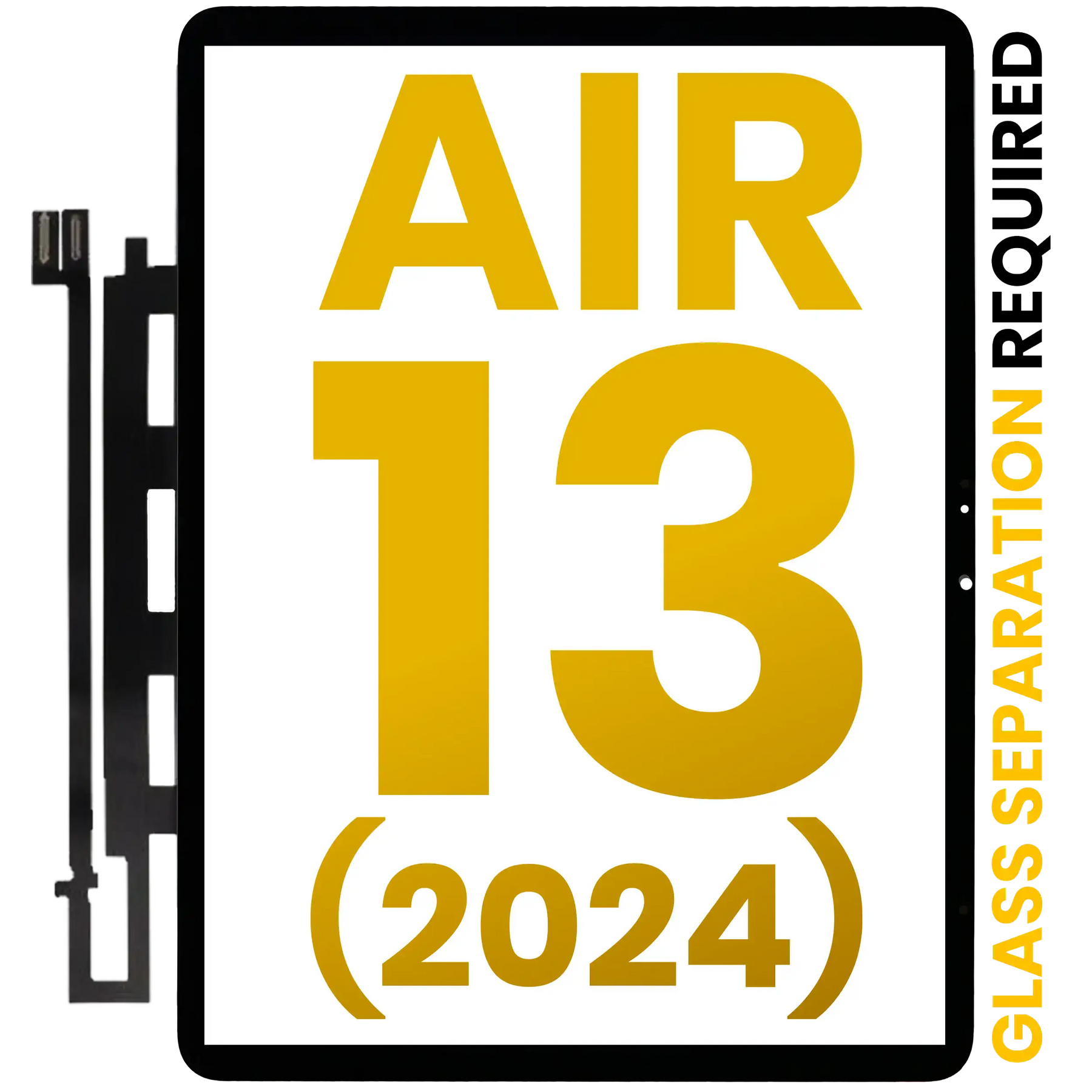 Digitizer Compatible For iPad Air 13" (2024) (Glass Separation Required) (Premium) (Black)