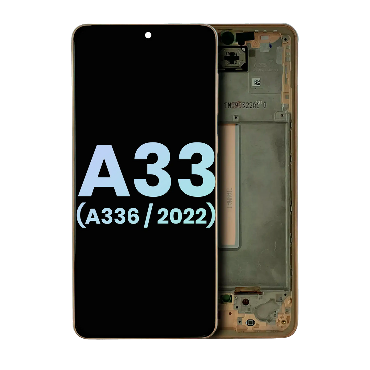 OLED Assembly With Frame Compatible For Samsung Galaxy A33 5G (A336 / 2022) (Service Pack) (Peach)