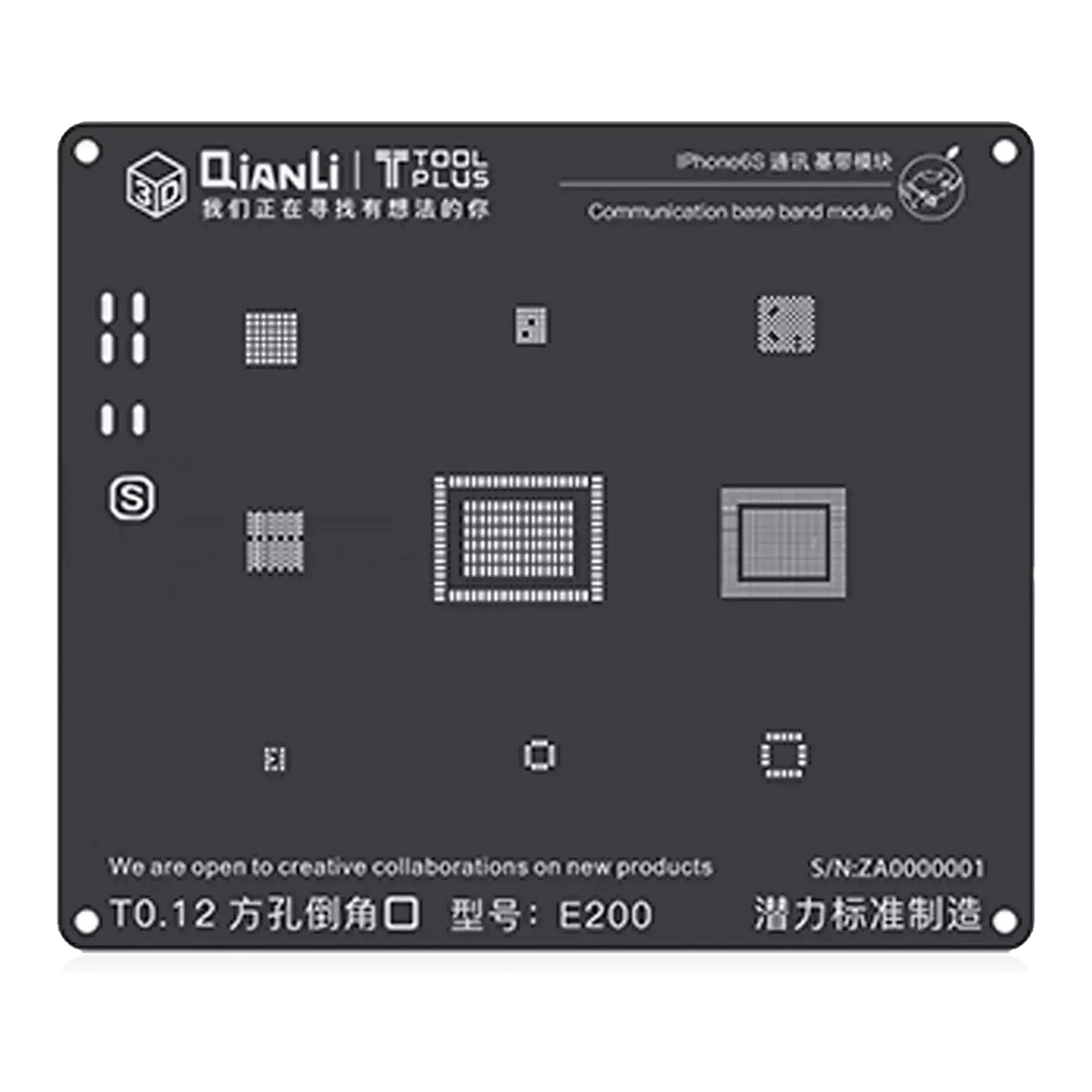 3D Communication iBlack Stencil Compatible For iPhone 6S (E200) (Qianli)