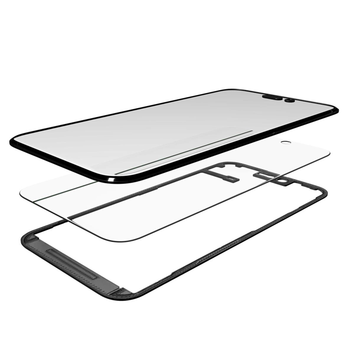 3 in 1 (Glass With OCA Pre-Installed + Frame) Compatible For iPhone 15 Pro Max (OCA Master)