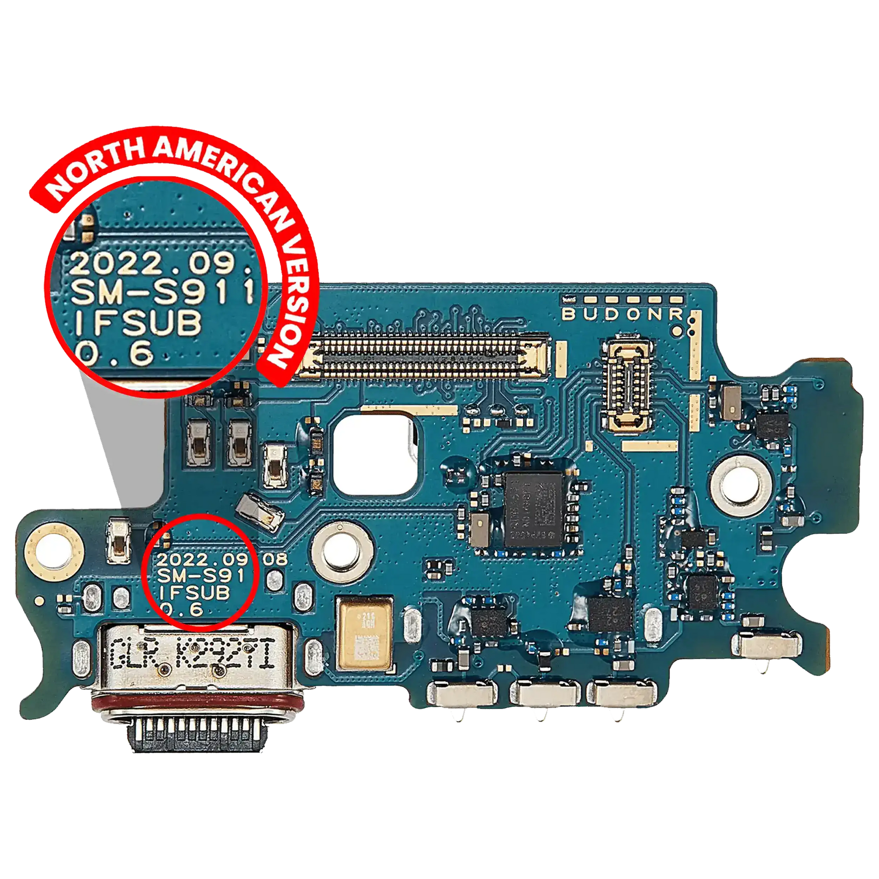 Charging Port Board With Sim Card Reader Compatible For Samsung Galaxy S23 5G (S911U) (US Version) (Premium)