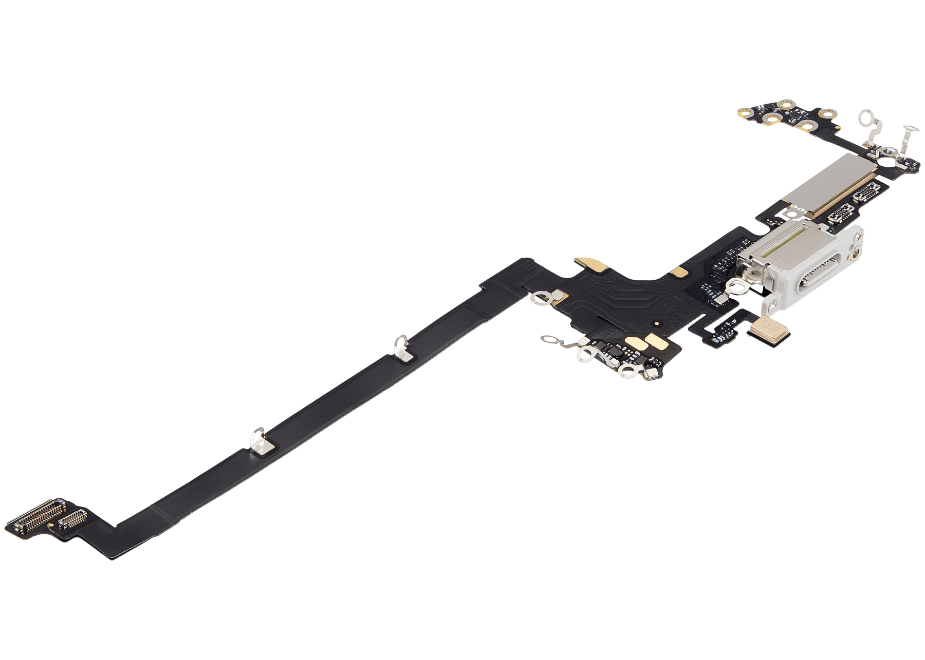 Charging Port Flex Cable Compatible For iPhone 17 Pro (Premium) (US Version) (Silver)