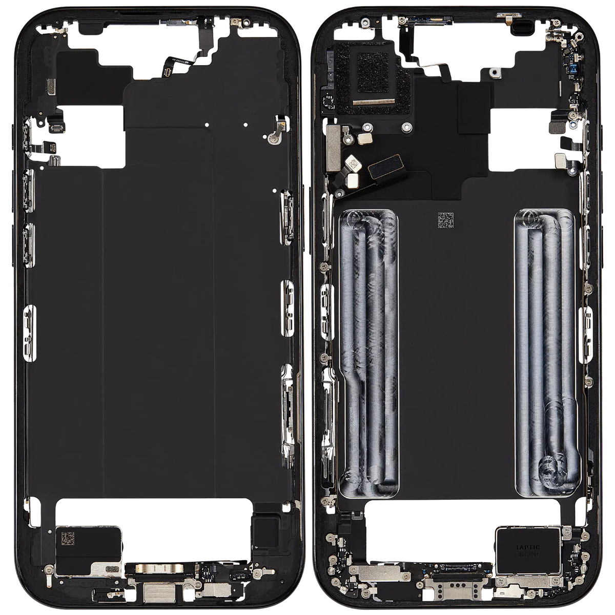 Mid-Frame Housing W/ Charging Port Flex & Small Parts For iPhone Air (US Version) (Used OEM Pull: Grade A) (Space Black)