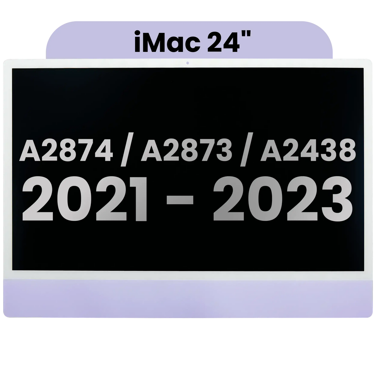 Complete LCD Display Assembly For iMac 24" A2874 / A2873 (2023) / A2438 (2021) (LG204A-215 LM235UH1 SDD1) (Used OEM Pull: Grade A) (Small Camera hole)(Purple)