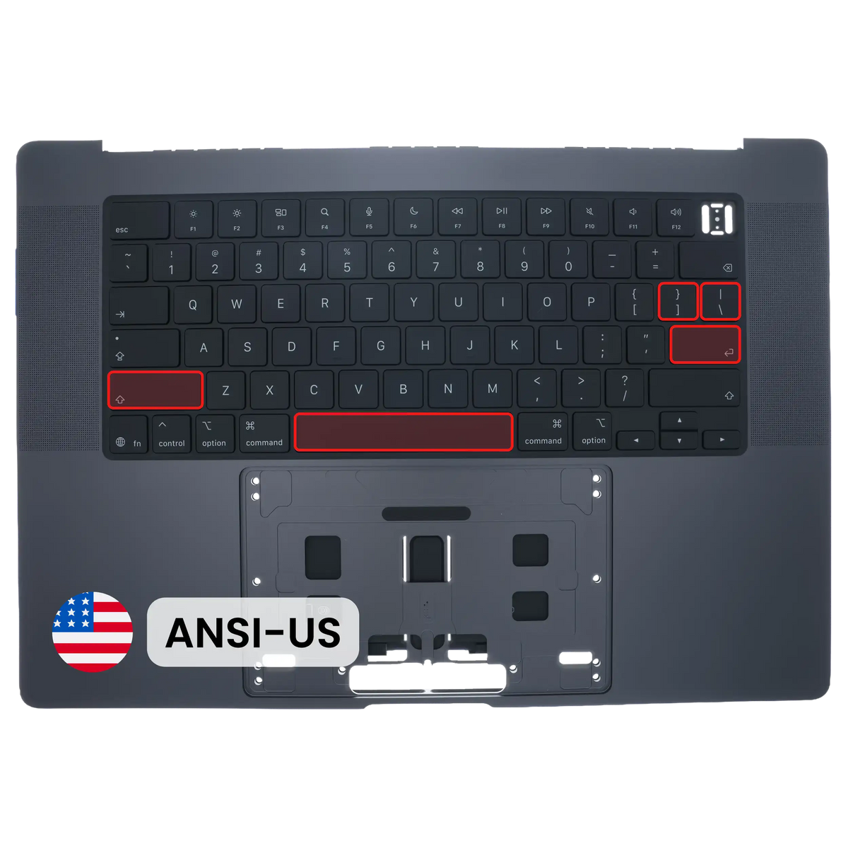 Top Case with Keyboard (ANSI US) For MacBook Pro 16" A3428 / A3429 (2026) (Genuine OEM) (Space Black)