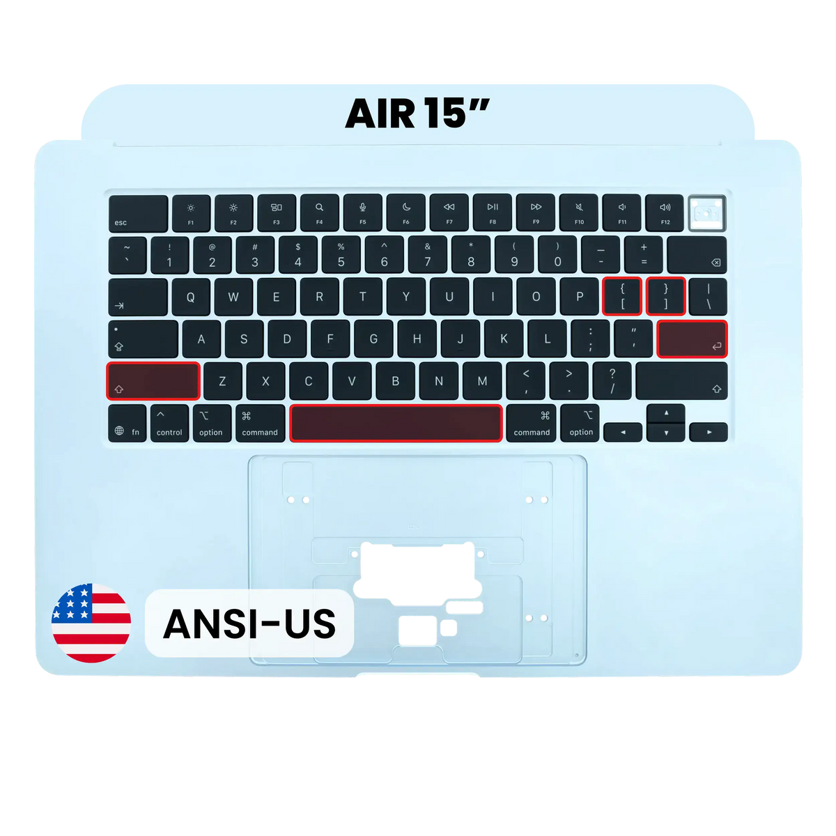Top Case with Keyboard (ANSI US) For MacBook Air 15" A3448 (2026) (Genuine OEM) (Sky Blue)