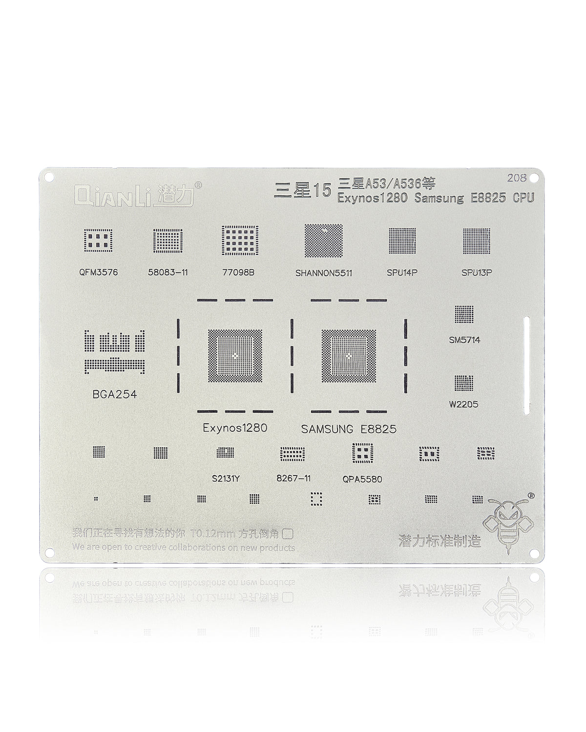 Bumblebee Stencil (QS208) For Samsung 15 A53-A536 and etc.Exynos 1280 Samsung E8825 CPU (Qianli)