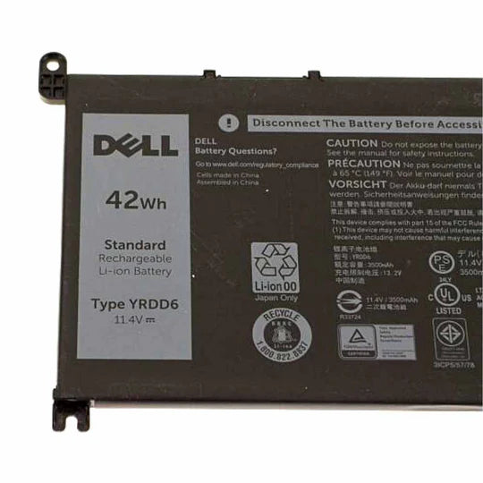 Dell Inspiron 42 WH YRDD6 Battery For 15 5565 5567 5568 5578 7560 7570 7579 7569 WDXOR 3593 01VX1H Series laptops.