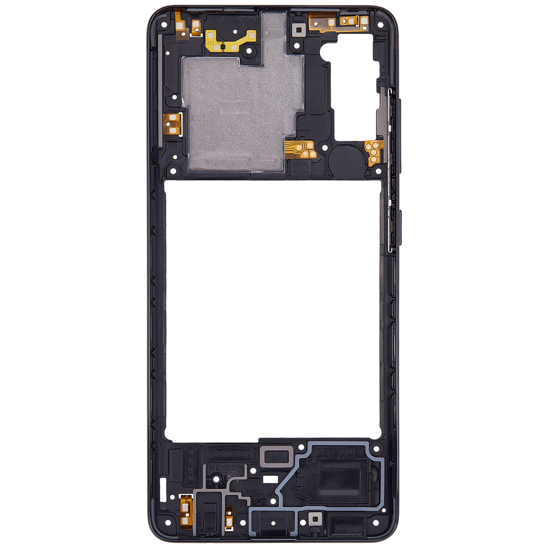 Mid-Frame Housing Compatible For Samsung Galaxy A41 (A415 / 2020) (Aftermarket Plus) (Prism Crush Black)
