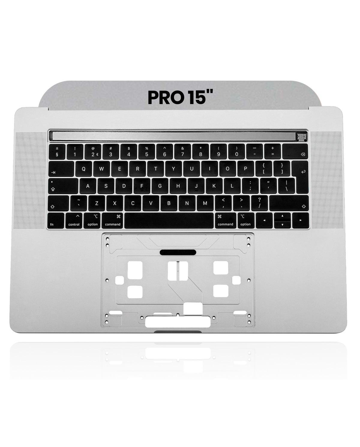 SPACE GREY TOP CASE WITH KEYBOARD (UK ENGLISH) FOR MACBOOK PRO 15" TOUCH BAR A1990 (LATE 2018 / EARLY 2019) (USED OEM PULL: COSMETIC GRADE: NEW)