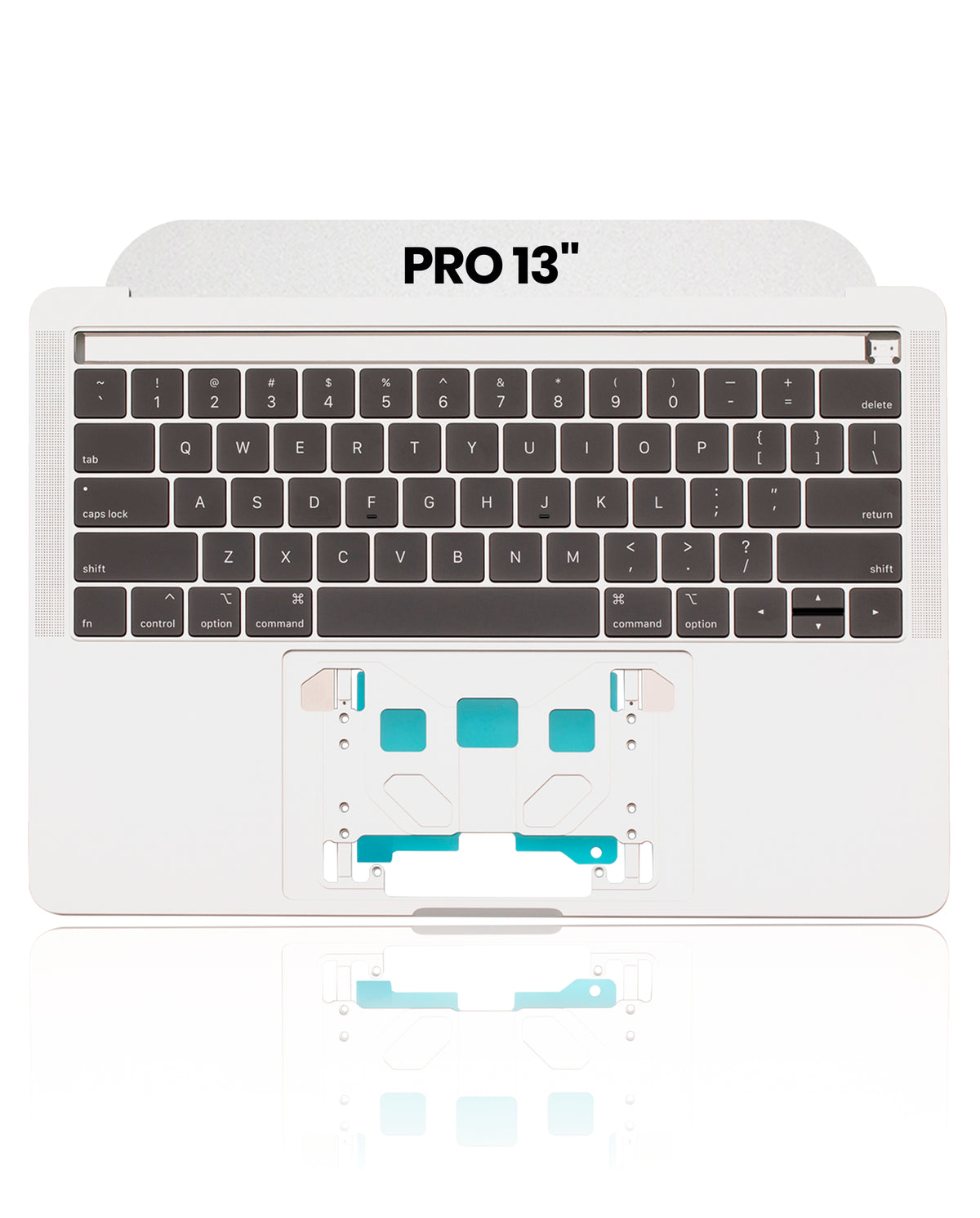 SILVER TOP CASE WITH KEYBOARD (US KEYBOARD) FOR MACBOOK PRO 13" A1989 (LATE 2018 / EARLY 2019) (USED OEM PULL: COSMETIC GRADE: NEW)