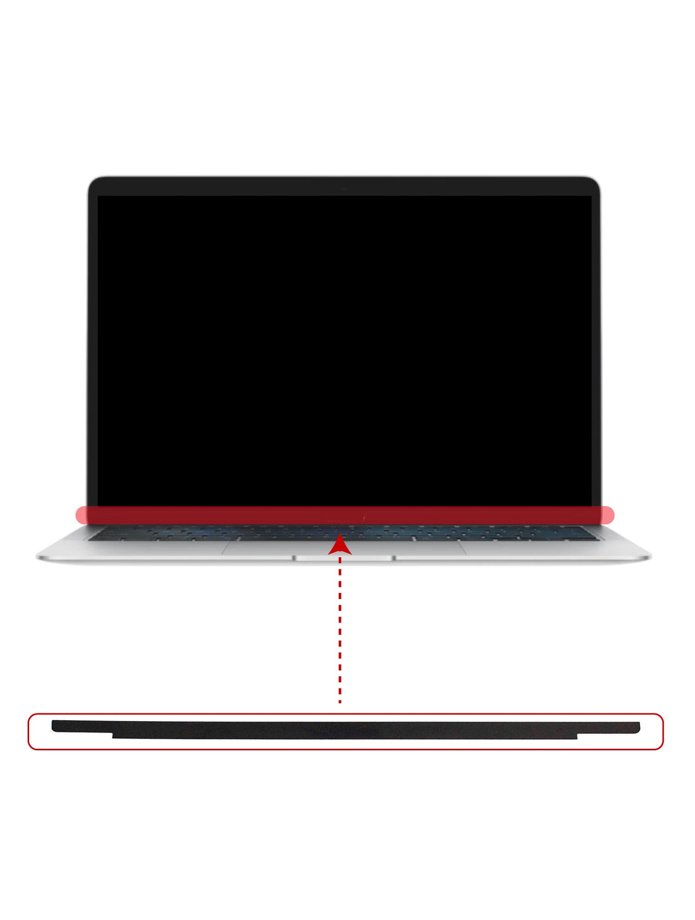 DISPLAY BOTTOM BEZEL STRIP (WITH LOGO) FOR MACBOOK PRO 13" / PRO TOUCH BAR 13" / PRO RETINA 13" A2338 / A2289 / A2159 / A1989 / A1706 / A1708 / A2251