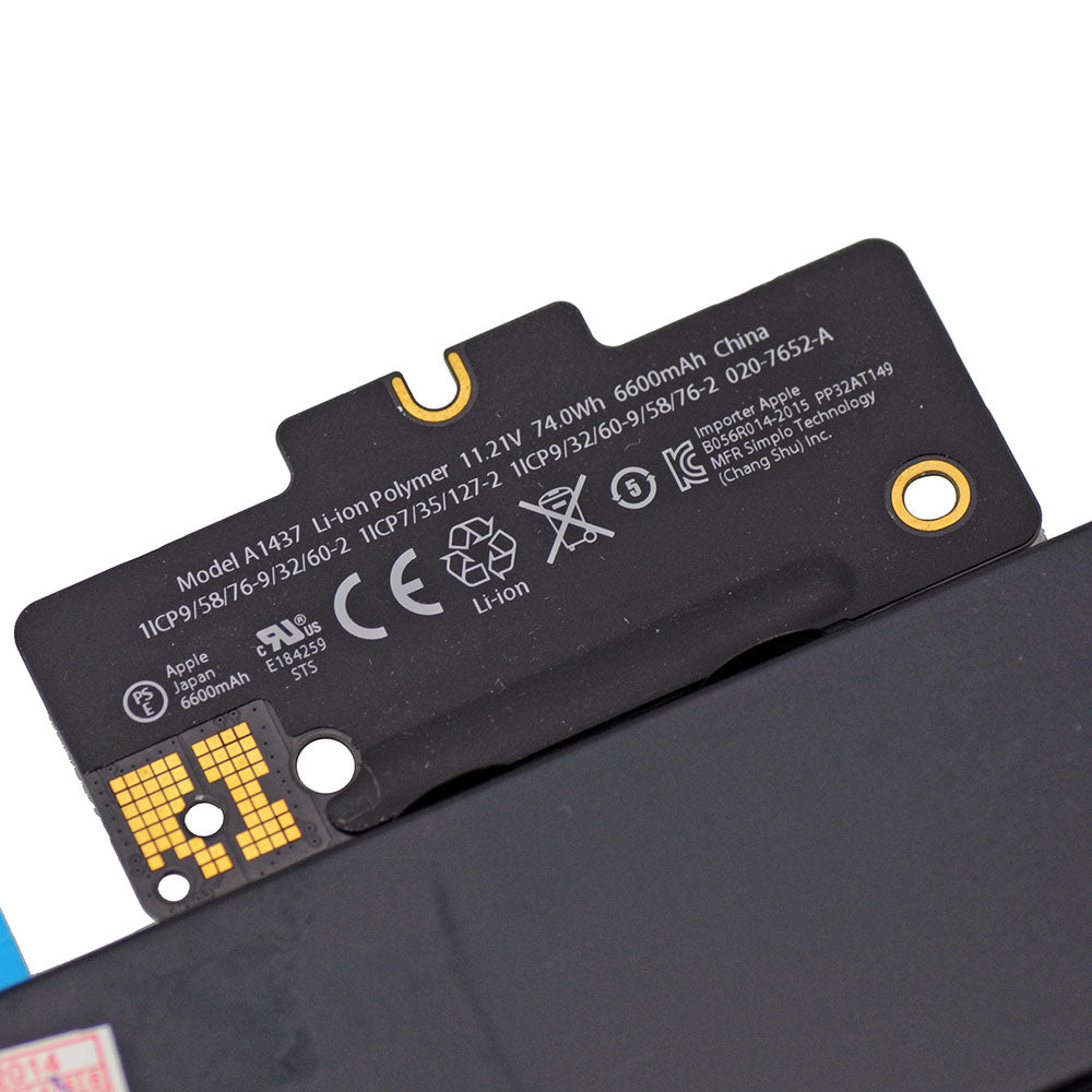 A1437 11.21V 6600mAh Battery for Apple MacBook Pro Retina 13" (A1425, Late 2012 - Early 2013)