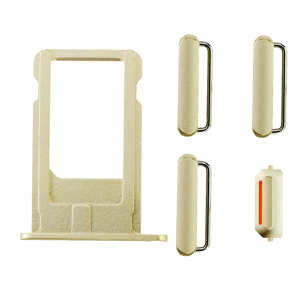 GOLD SIDE BUTTONS SET WITH SIM TRAY FOR IPHONE PLUS
