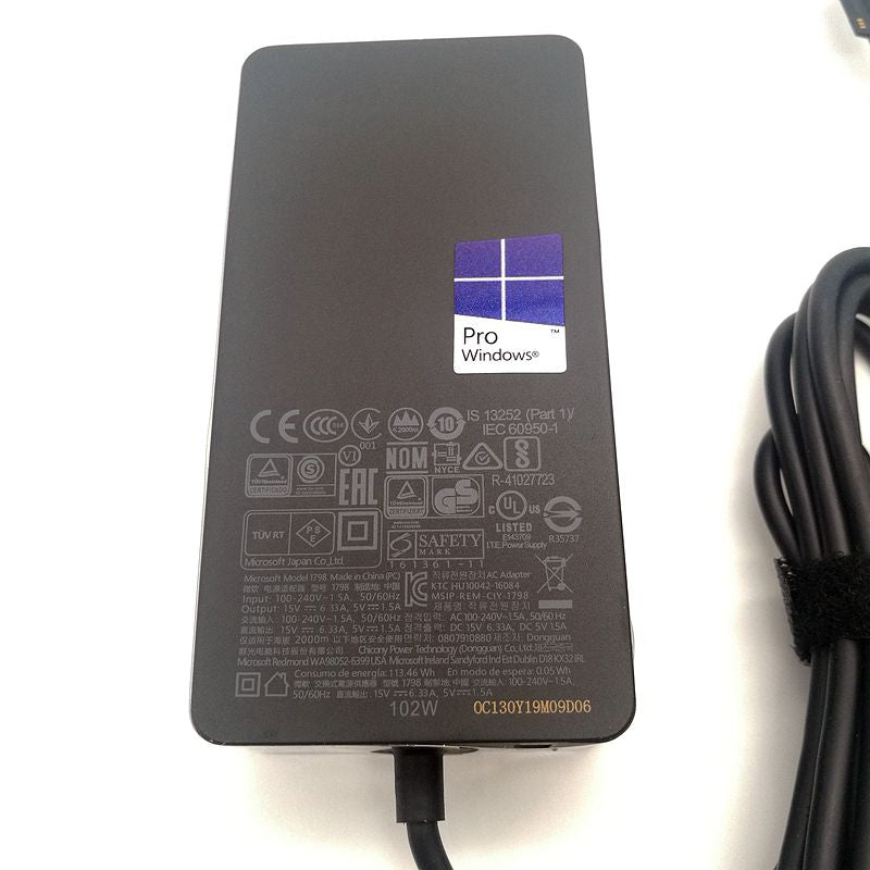 Microsoft AC Adapter 15V 6.33A 102W Charger With USB for Microsoft Sur