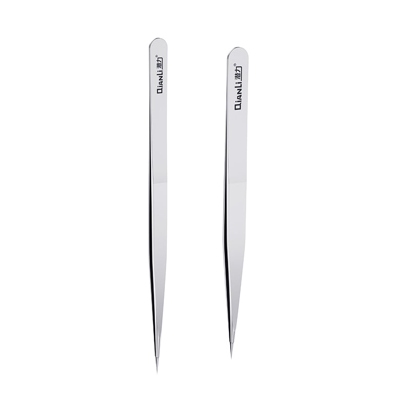 iNeeZy Handmade Non-Magnetic Stainless Tweezers (Silver - Thin) (Qianli)