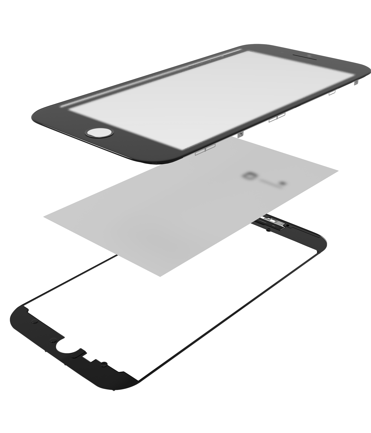 3 in 1 (Glass With OCA Pre-Installed + Frame) Compatible For iPhone 7 Plus (OCA Master) (2 Pack) (White)