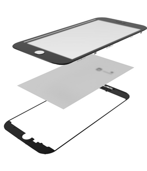 3 in 1 (Glass With OCA Pre-Installed + Frame) Compatible For iPhone 7 Plus (OCA Master) (2 Pack) (White)